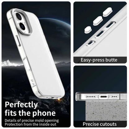 iPhone 17 Cover PC + TPU + PET Mat Anti-Drop Telefon Bagcover - Hvid
