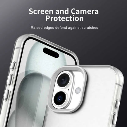 iPhone 17 Cover PC + TPU + PET Mat Anti-Drop Telefon Bagcover - Hvid