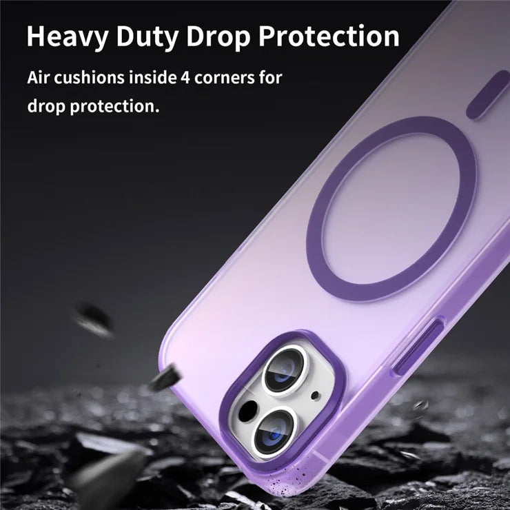 iPhone 14 Translucent Phone Case Matte Design Compatible with MagSafe Wireless Charging - Dark Purple