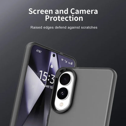 Samsung Galaxy S25 Edge Case PC + TPU + PET Matte Anti-Drop Phone Back Cover - Black