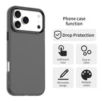 iPhone 17 Pro Max Case PC + TPU + PET Matte Anti-Drop Phone Back Cover - Black