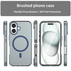 iPhone 16 Case Compatible with MagSafe TPU + PC Slim Matte Translucent Phone Cover - Dark Blue