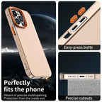 iPhone 14 Pro Case PC+TPU+PET Matte Anti-Drop Phone Back Cover - Orange