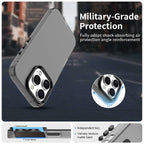 iPhone 16 Pro Case PC+TPU+PET Matte Anti-Drop Phone Back Cover - Black