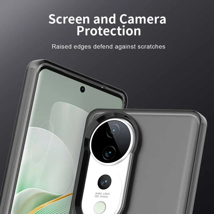 vivo S19 Pro 5G / V40 5G / V40 Pro 5G Case PC+TPU+PET Matte Anti-Drop Phone Back Cover - Black