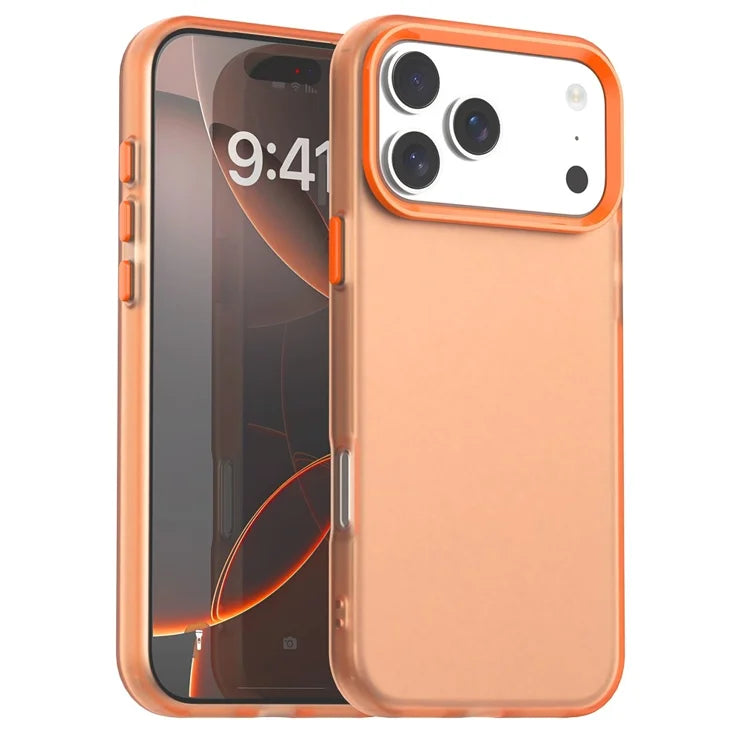 iPhone 17 Pro Case PC + TPU + PET Matte Anti-Drop Phone Back Cover - Orange