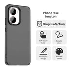 Xiaomi Poco X7 Pro 5G / Redmi Turbo 4 5G Case PC + TPU + PET Matte Anti-Drop Phone Back Cover - Black