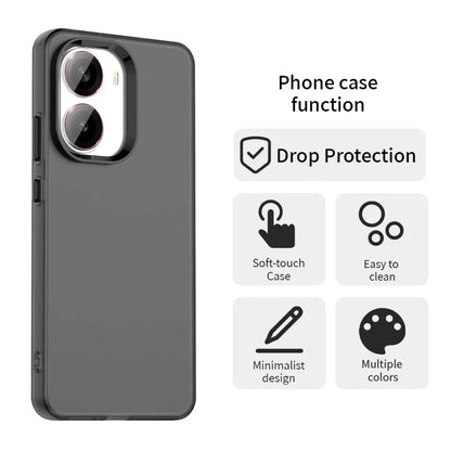 Xiaomi Poco X7 Pro 5G  /  Redmi Turbo 4 5G Case PC + TPU + PET Matte Anti-Drop Phone Back Cover - Black