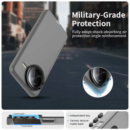 Xiaomi Poco F7 Ultra 5G / Redmi K80 Pro 5G Etui PC+TPU+PET Mat Anti-dråbe Telefon Bagcover - Sort