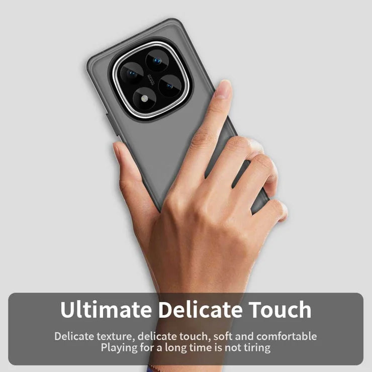 Xiaomi Redmi Note 14 Pro 5G / Poco X7 5G Case PC+TPU+PET Matte Anti-Drop Phone Back Cover - Black
