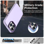 iPhone 14 Pro Case PC+TPU+PET Matte Anti-Drop Phone Back Cover - Purple