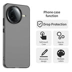 Xiaomi Poco F7 Pro 5G / Redmi K80 5G Case PC+TPU+PET Matte Anti-Drop Phone Back Cover - Black