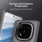 Xiaomi Redmi Note 14 Pro 5G / Poco X7 5G Case PC+TPU+PET Matte Anti-Drop Phone Back Cover - Black