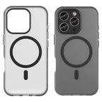iPhone 16 Pro Case Compatible with MagSafe TPU + PC Slim Matte Translucent Phone Cover - Black