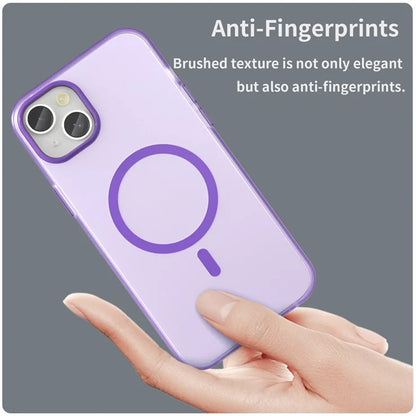 iPhone 15 Magnetic Case Matte Phone Cover Anti-Fingerprint Anti-Scratch - Dark Purple