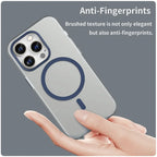 iPhone 14 Pro Translucent Matte Phone Case TPU + PC Anti-Scratch Cover - Dark Blue