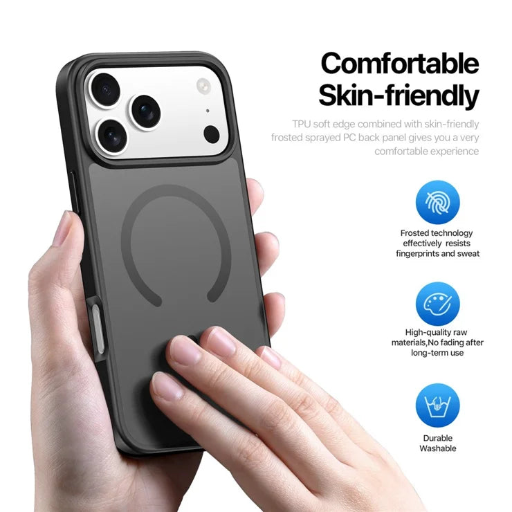 DUX DUCIS Yind Series For iPhone 17 Pro Case TPU + PC Matte Phone Cover Compatible with MagSafe - Black