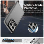 Xiaomi 14T Case PC+TPU+PET Matte Anti-Drop Phone Back Cover - Black