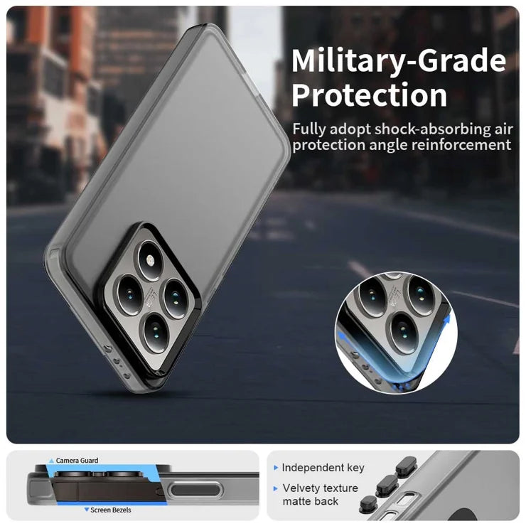 Xiaomi 14T Cover PC+TPU+PET Mat Anti-Drop Telefonbagcover - Sort