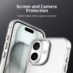 iPhone 16 Plus Case PC+TPU+PET Matte Anti-Drop Phone Back Cover - White