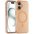 iPhone 16 Case Compatible with MagSafe TPU + PC Slim Matte Translucent Phone Cover - Orange