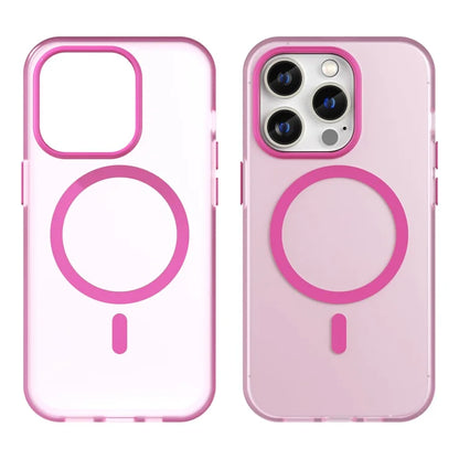 Magnetic Case for iPhone 14 Pro Max Compatible with MagSafe Translucent Matte Back Cover - Pink
