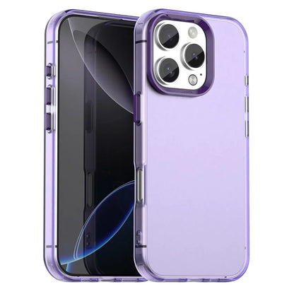 iPhone 16 Pro -kuori PC+TPU+PET mattapintainen pudotussuojattu takakuori – violetti