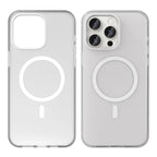 iPhone 15 Pro Max Translucent Case Magnetic Phone Cover Compatible with MagSafe - White