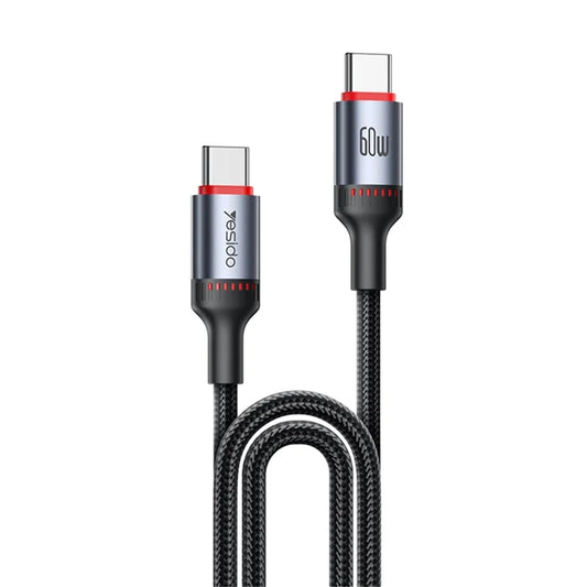 YESIDO CA181 1,2 m USB-C til USB-C 60W Hurtigopladningskabel, skal af aluminiumslegering, datakabel