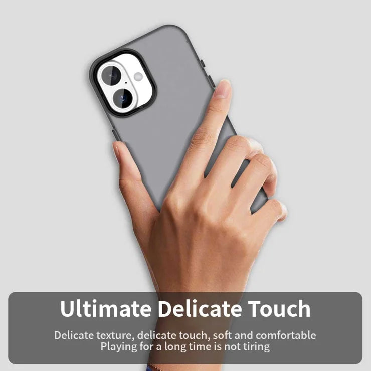 iPhone 17 Case PC + TPU + PET Matte Anti-Drop Phone Back Cover - Black