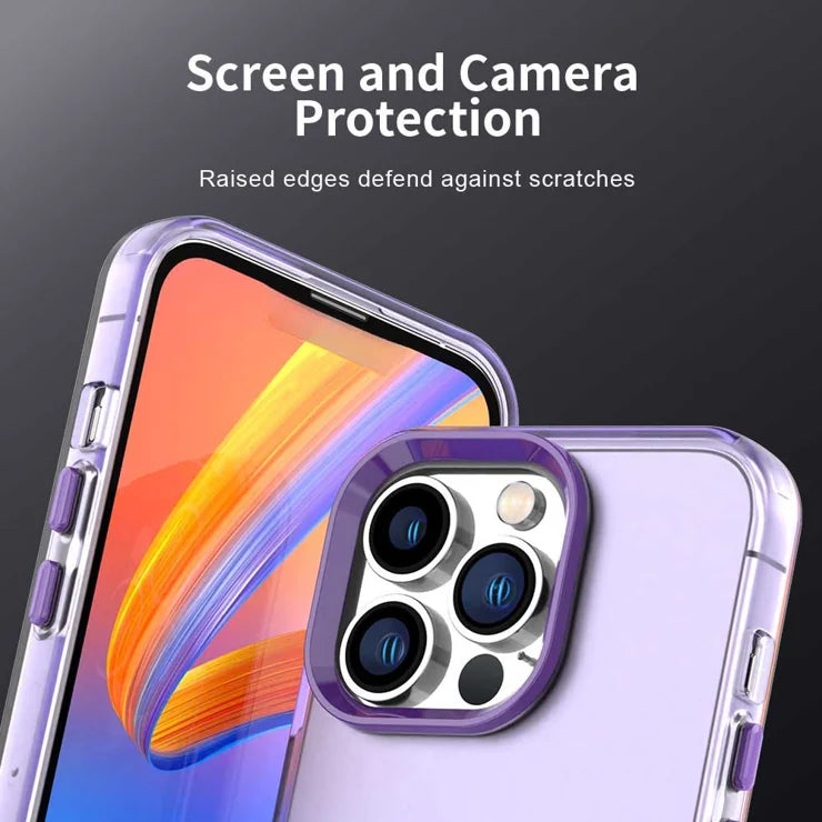 iPhone 14 Pro Max Case PC+TPU+PET Matte Anti-Drop Phone Back Cover - Purple