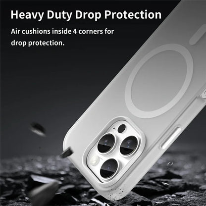 iPhone 16 Pro Cover kompatibel med MagSafe TPU + PC Slank Mat Gennemsigtig Telefoncover - Hvid