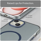 iPhone 15 Plus / 14 Plus Magnetic Case Translucent Matte Anti-Fingerprint Phone Cover - Dark Blue