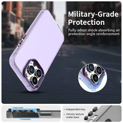 iPhone 15 Pro Max Case PC+TPU+PET Matte Anti-Drop Phone Back Cover - Purple