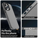 iPhone 15 Pro Case PC+TPU+PET Matte Anti-Drop Phone Back Cover - Black