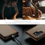 CASEME For Samsung Galaxy S26 Ultra Case 023 Series RFID Blocking Glossy Stand Phone Cover - Brown