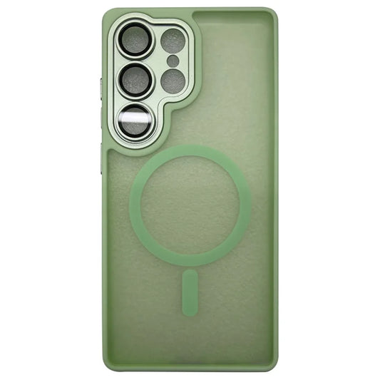Samsung Galaxy S25 Ultra Case Compatible with MagSafe Skin-Touch PC + TPU Phone Cover - Light Green