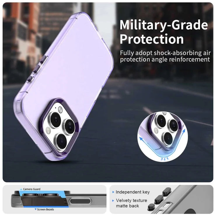 iPhone 16 Pro Max -kotelo PC+TPU+PET Mattapintainen Putoamissuoja Takakuori - Violetti