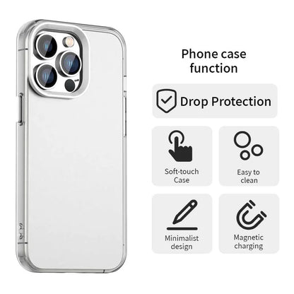 iPhone 14 Pro Max Case PC+TPU+PET Matte Anti-Drop Phone Back Cover - White
