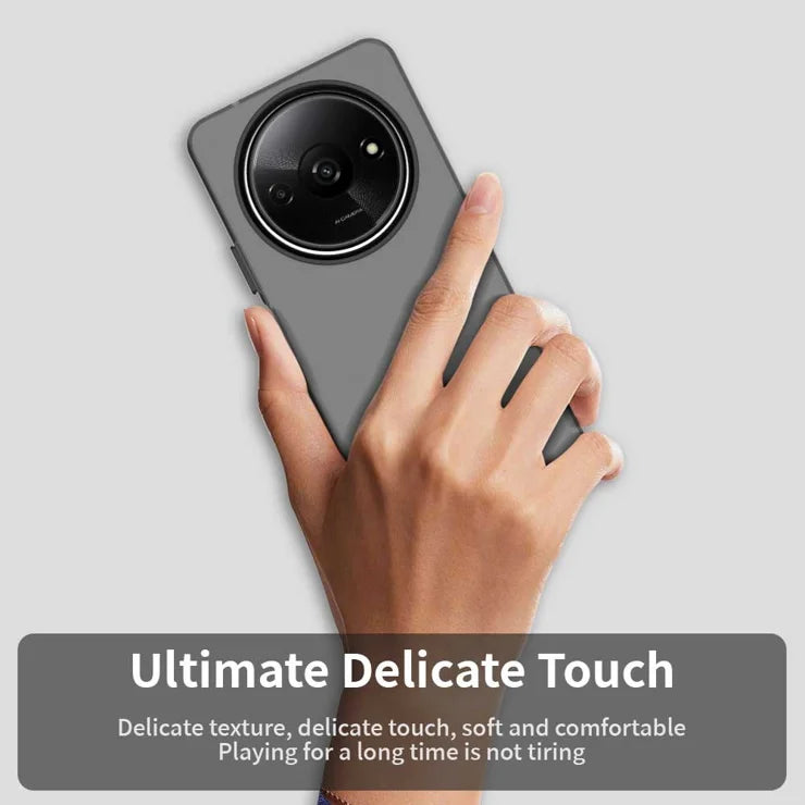Xiaomi Redmi A3 4G / A3x 4G / Poco C61 4G Case PC+TPU+PET Matte Anti-Drop Phone Back Cover - Black