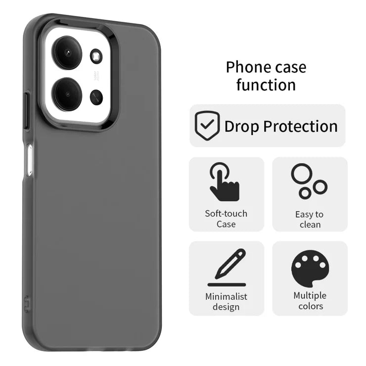 Xiaomi Redmi 15C 5G (EU) (173mm) / 15C 4G (EU) (173mm) PC + TPU + PET Matte Anti-Drop Phone Back Cover - Black