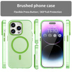 Magnetic Case for iPhone 14 Pro Max Compatible with MagSafe Translucent Matte Back Cover - Fluorescent Green