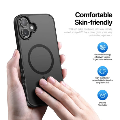 DUX DUCIS Yind Series For iPhone 16 Matte Case Compatible with MagSafe PC+TPU Phone Cover - Black