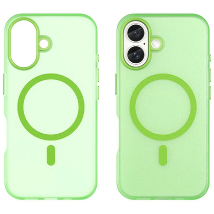 For iPhone 16 Case Compatible with MagSafe TPU + PC Slim Matte Translucent Phone Cover - Green