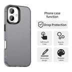 iPhone 17 Case PC + TPU + PET Matte Anti-Drop Phone Back Cover - Black