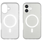 iPhone 16 Case Compatible with MagSafe TPU + PC Slim Matte Translucent Phone Cover - White