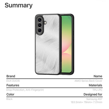 DUX DUCIS Til Samsung Galaxy A57 5G Cover Aimo Serie TPU+PC Mats Drop-proof Telefoncover (REACH Certificering) - Sort