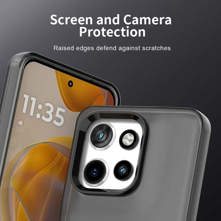 Mattapintainen suojakuori Motorola Edge 60 Neo 5G / 50 Neo 5G / S50 5G / ThinkPhone 25 5G puhelimille – PC+TPU+PET Anti-Drop -puhelimen takakansi – musta
