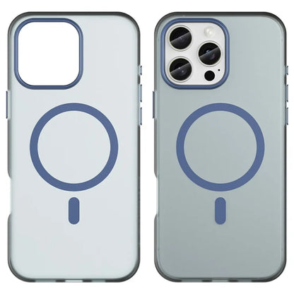 iPhone 16 Pro Max Case Compatible with MagSafe TPU + PC Slim Matte Translucent Phone Cover - Dark Blue