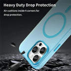 iPhone 16 Pro Max Case Compatible with MagSafe TPU + PC Slim Matte Translucent Phone Cover - Blue